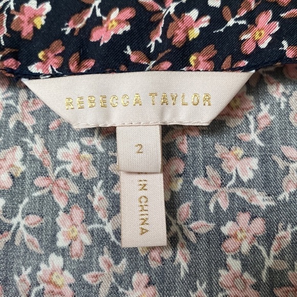 Rebecca Taylor Francesca Floral-Print V-Neck Top - Picture 3 of 8